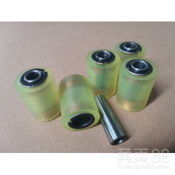 【過(guò)度膠輪鍍鉻軸心聚氨酯高耐磨機(jī)械配件pu膠輪銅套組裝件】-